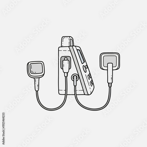 Portable TENS Unit with Electrodes for Pain Relief and Muscle Stimulation