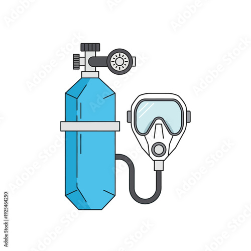 Scuba Diving Gear: Blue Oxygen Tank and Mask for Underwater Exploration