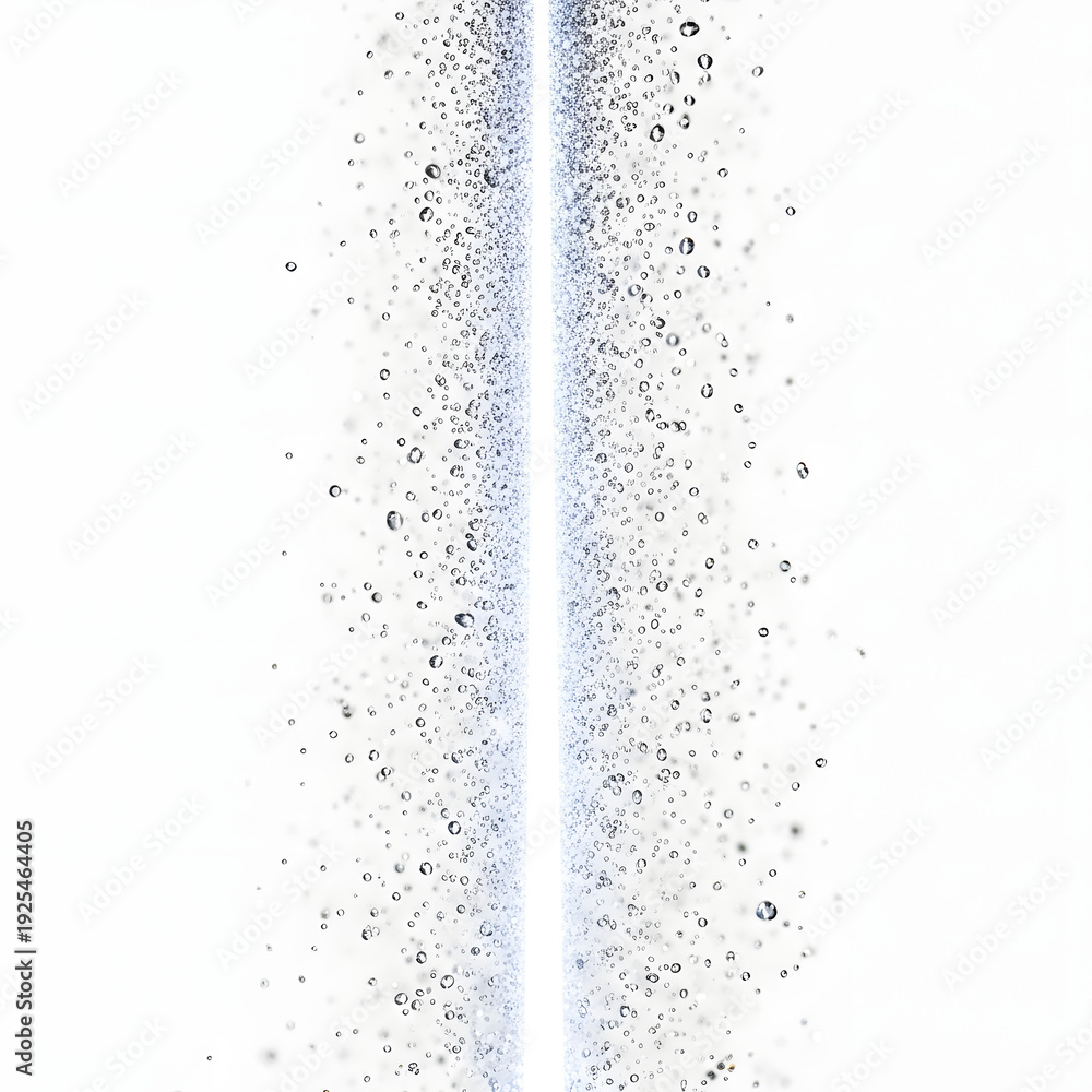 Obraz premium A dense vertical cluster of blue and white dots forming an abstract linear pattern isolated on white background, illustration