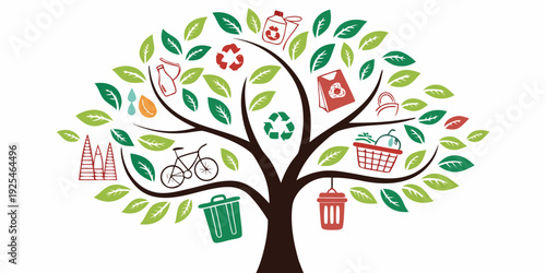 A tree symbolizing sustainable living and environmental conservation efforts