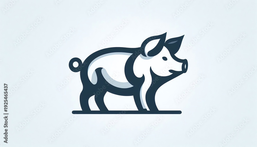Naklejka premium vector image of a pork
