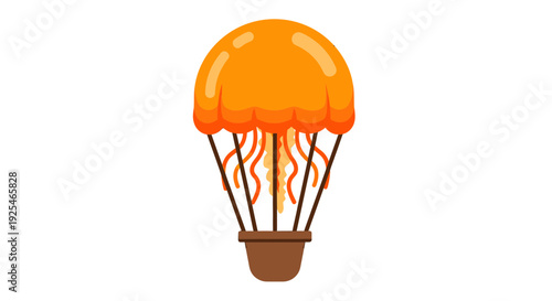 Orange Jellyfish Swimming in Water Illustration.