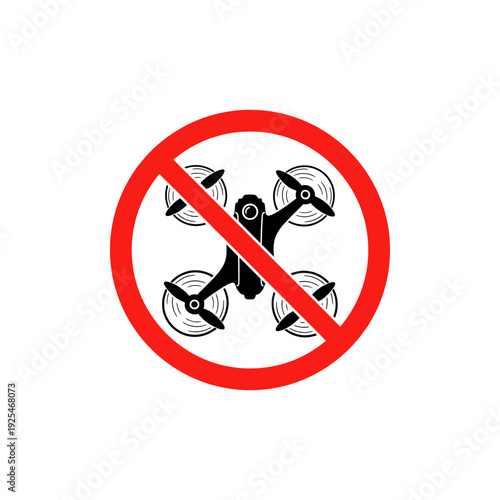 Drone prohibition sign indicating no drone flying allowed
