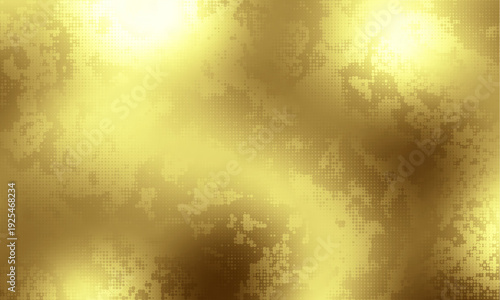 Vector gold background texture. Shiny golden yellow crumpled metallic foil repeat pixelated pattern. Halftone stilish abstract luxury gilded age wallpaper