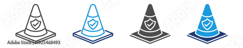traffic cone icon set multiple style