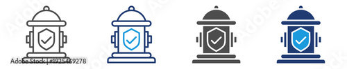 fire hydrant icon set multiple style
