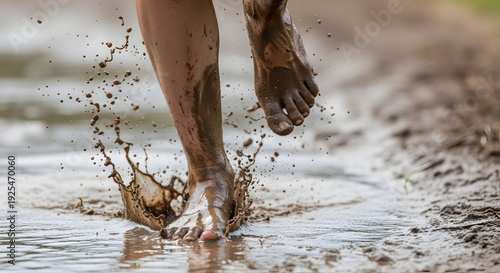 Running Barefoot Through Deep Brown Mud