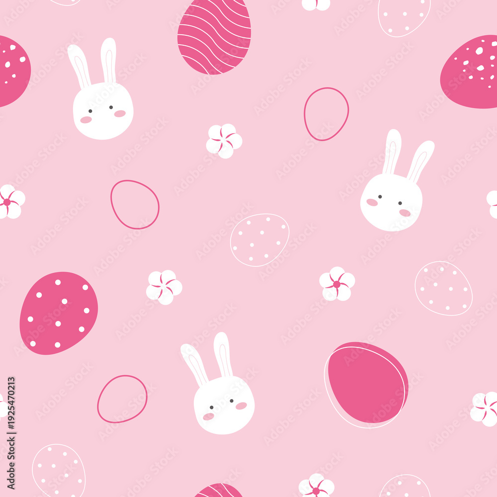 Fototapeta premium Easter bunny and egg seamless pattern