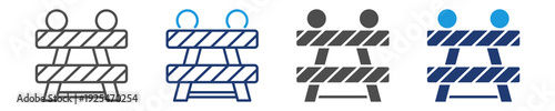barricade icon set multiple style