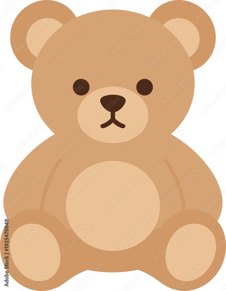 Fototapeta premium Cute teddy bear with a simple design sitting upright