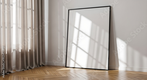 Wallpaper Mural Blank Frame Mockup Minimal Interior Wall Window Light Shadow Torontodigital.ca