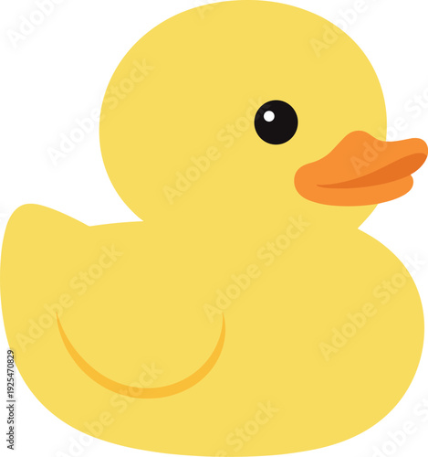 Classic yellow rubber ducky with orange beak, a symbol of childhood bath time fun