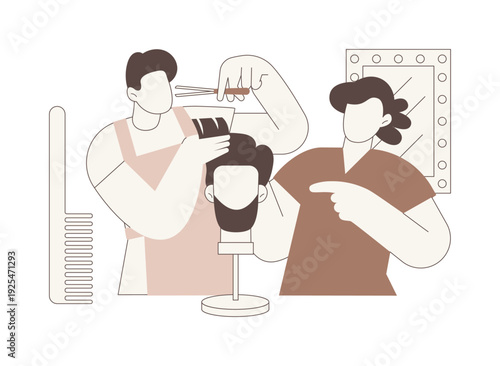 Barbering isolated cartoon vector illustrations.