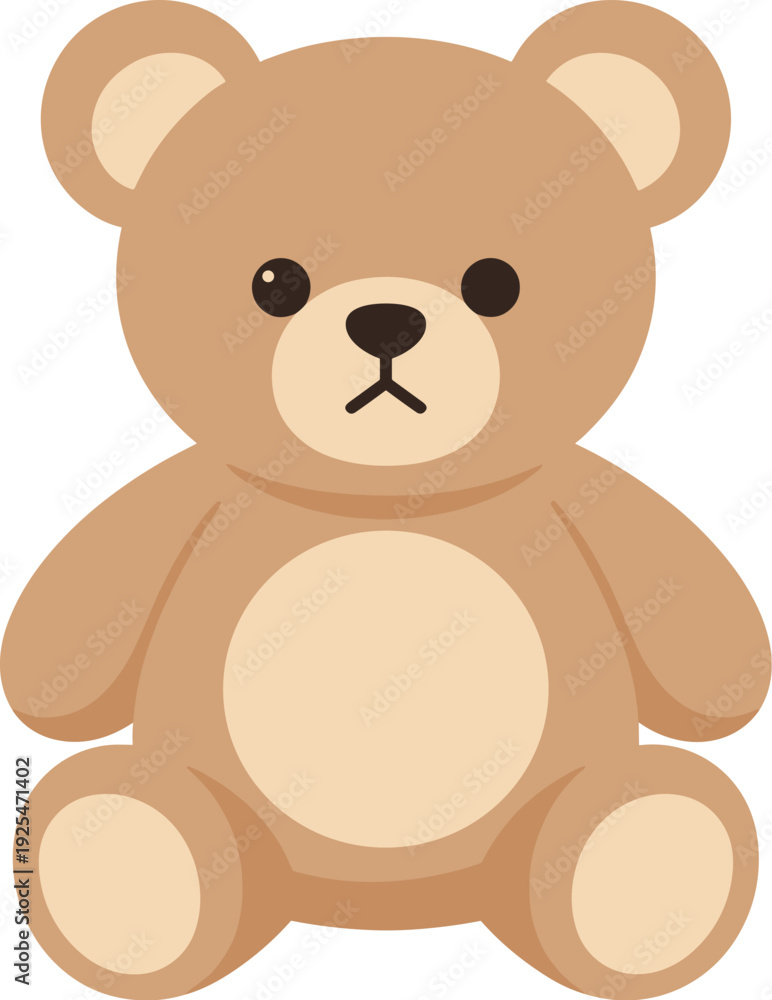 Fototapeta premium Adorable teddy bear sitting upright with a sweet expression on its face