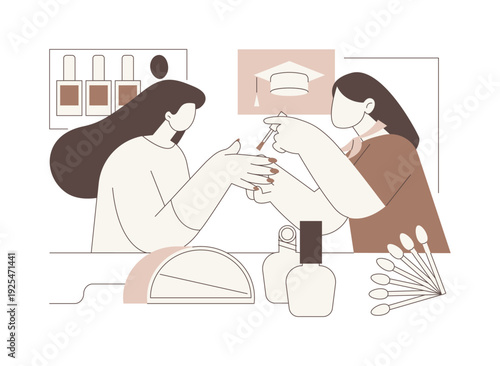 Nail care isolated cartoon vector illustrations.
