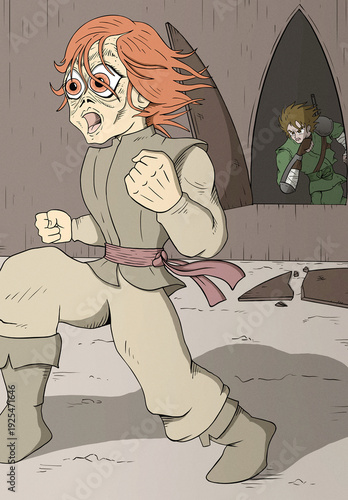 Escape scene illustration