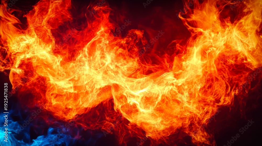 Fototapeta premium Abstract Fire and Ice element against each other background