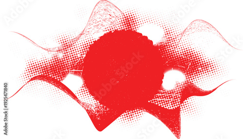 Glitch distorted geometric shape . Noise destroyed logo . Trendy defect error shapes . Glitched frame .Grunge textured . Distressed effect .Vector shapes with a halftone dots screen print texture.