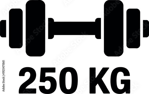 A heavy dumbbell weight of 250 kilograms for strength training