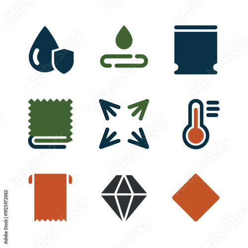 A collection of eco-friendly and sustainable icons on a white background