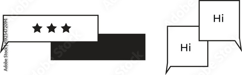 Isolated graphic elements on transparent background for rating and greeting