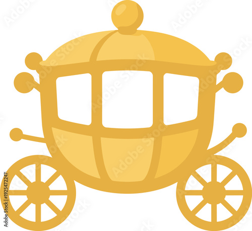 Ornate golden carriage evokes fairy tales and happy endings