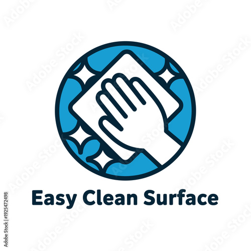 A hand holding a cloth cleaning an easy surface