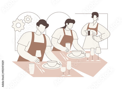 Caterer isolated cartoon vector illustrations.