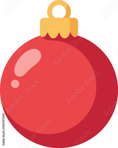 Festive red christmas bauble with golden topper decoration for a christmas tree