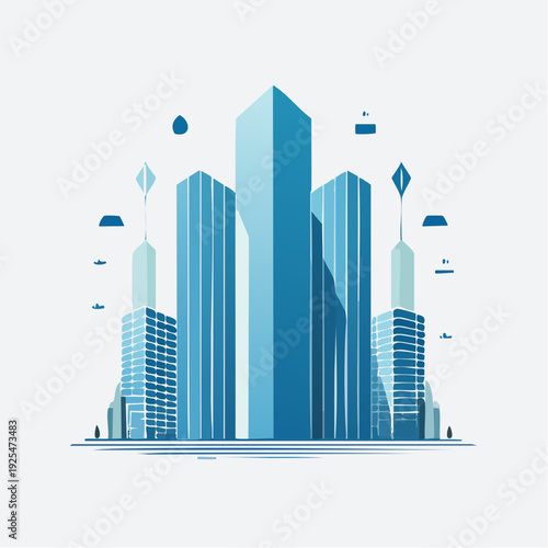 Illustration of large orange rocks with small clouds in the background