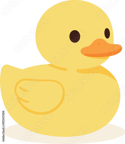 Illustration of a yellow rubber ducky for bathtime fun and lighthearted concepts
