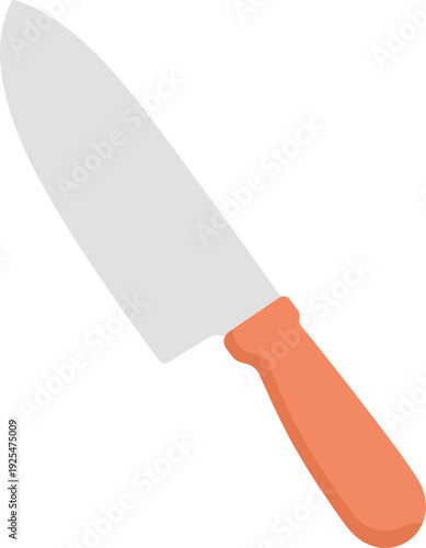 Chef's knife with an orange handle can be used for many things in the kitchen