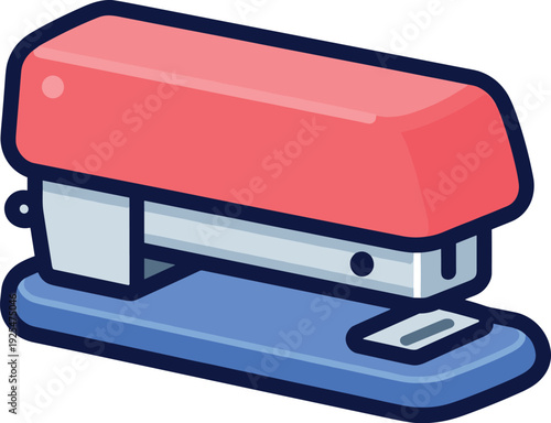 Illustration of a stapler, an office tool for fastening paper sheets together