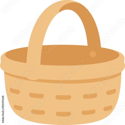 Empty basket with handle perfect for easter egg hunts and spring decorations
