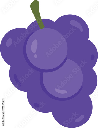 Illustration of a bunch of purple grapes on a white background