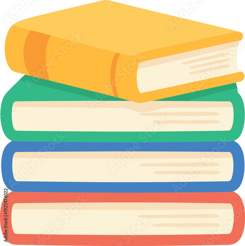 Stack of colorful books adds a touch of whimsy to any design project