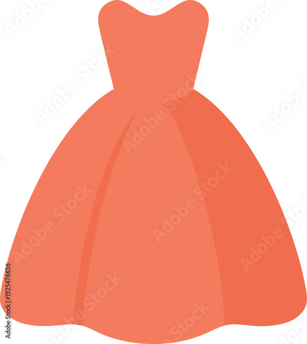 Elegant orange dress with a flared skirt, suitable for a special occasion