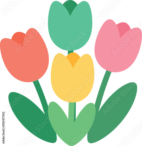 Colorful tulips in full bloom bring a cheerful vibe to any creative project