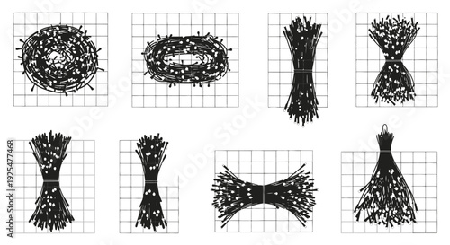 Variety of christmas lights on grids for decoration and design