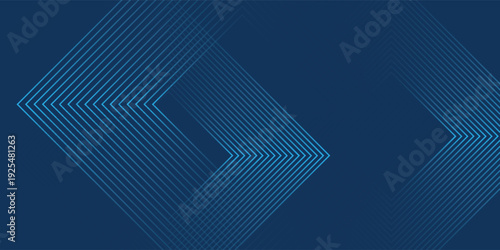 Abstract dark futuristic technology banner background. Glowing pink and blue arrow lines graphic design. Modern geometric lines pattern. vector background