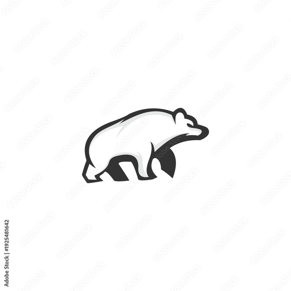 Obraz premium Minimalist bear logo design perfect for outdoor brands and nature themes.