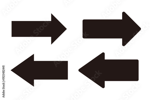 シンプルデザインの黒色矢印アイコン素材