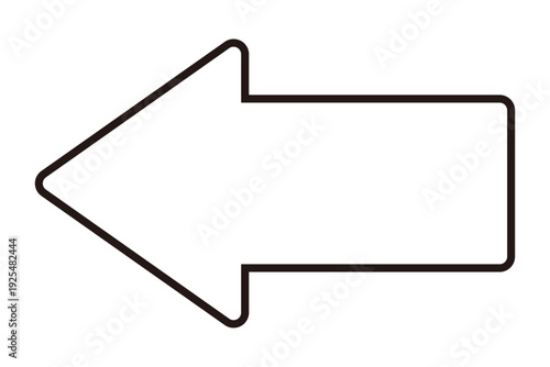 左向きシンプルデザインの白い矢印アイコン素材