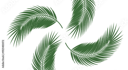 Stylized Green Palm Fronds Forming a Graceful Circular Pattern for Palm Sunday Observance