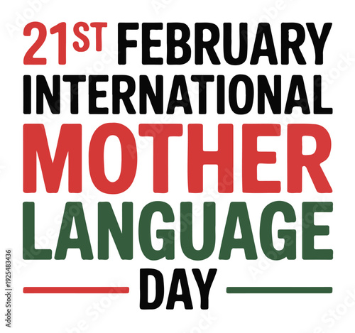 International Mother Language Day on February 21st Vector on a White Background