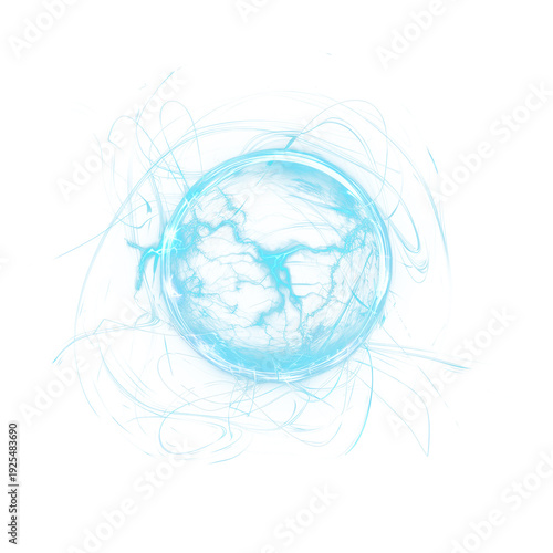 Neon Electric Orb – Glowing Cyber Energy Ball on Black