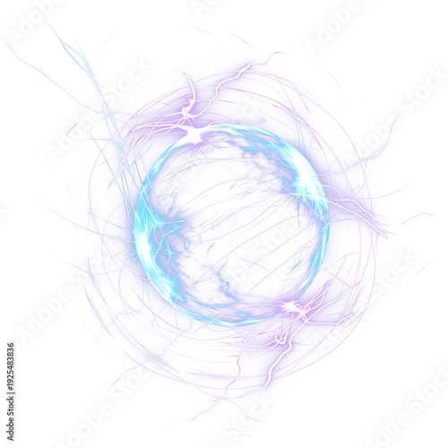 Futuristic Plasma Halo Sphere – Vibrant Electric Core Explosion