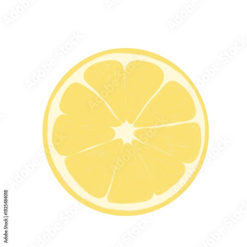Hand Drawn Lemon Wedge Illustration, Minimal Citrus Fruit Art