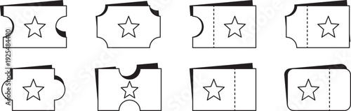 Collage of star shaped ticket stubs with various cut edges