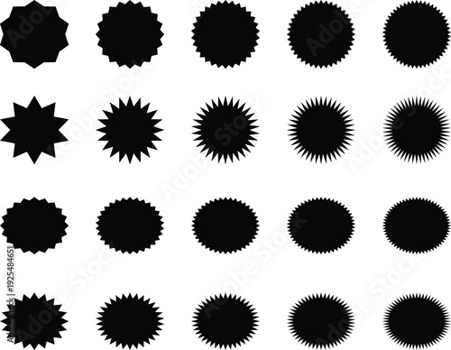 Collection of black circular shapes with varied textures